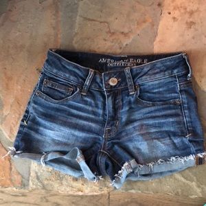 Dark wash American eagle jean shorts